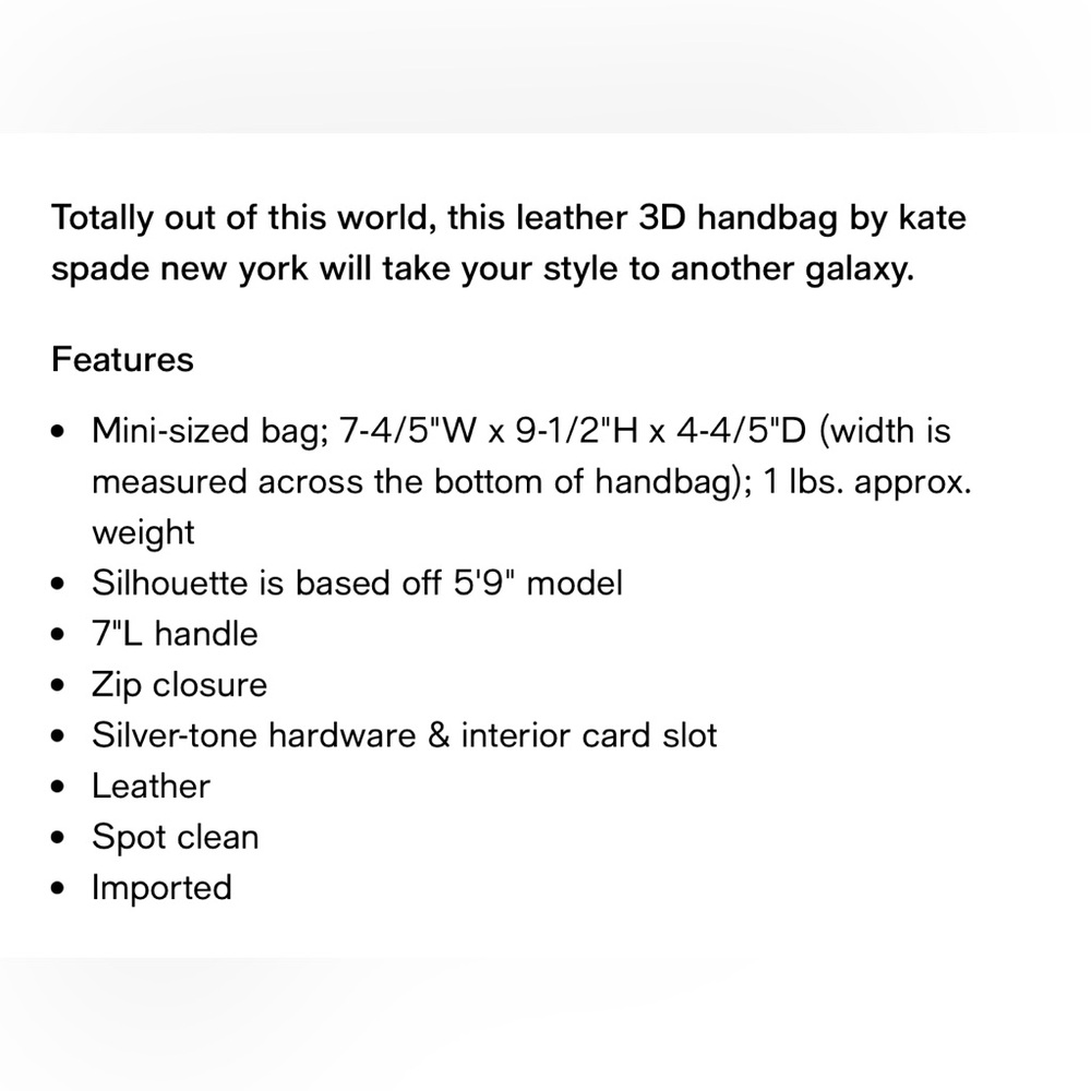 Nwt Kate spade space spaced out ufo embellished leather 3D top handle bag - Picture 9 of 9